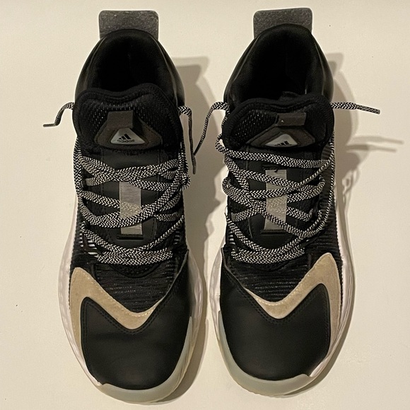 Adidas Pro Boost Mid Basketball Shoe, 8, Black and White - Picture 7 of 7